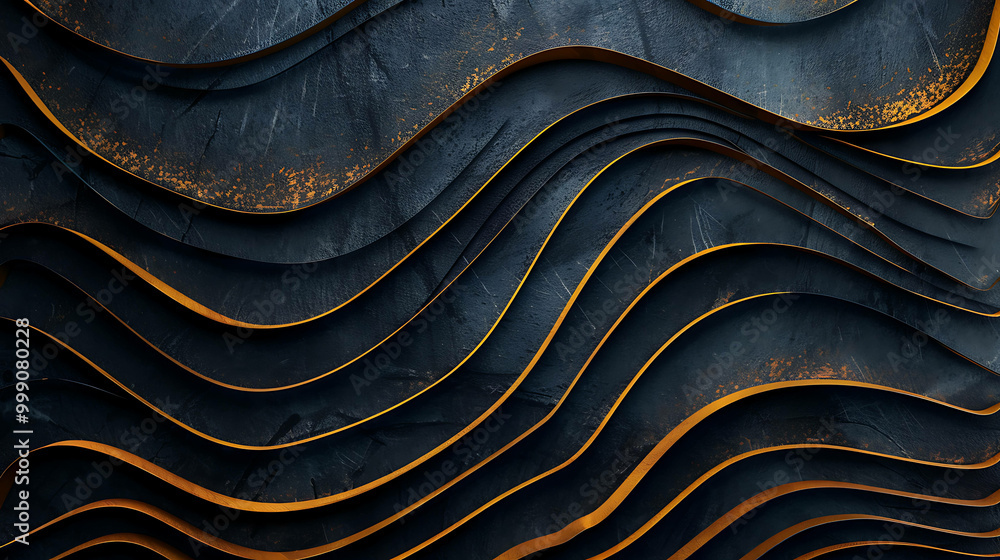 Naklejka premium Abstract dark background with curved lines.