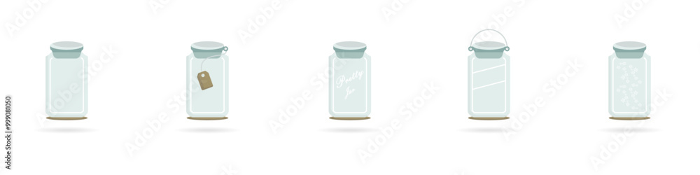 Set of empty jars vector. Glass containers simple icons. Clean glass jar vector. Bottles for storage. Glasses for jam. Bank template vector. Magic jar vector. Set of empty jars vector. Glass containers simple icons. Clean glass jar vector. Bottles for storage. Glasses for jam. Bank template vector. Magic jar vector.