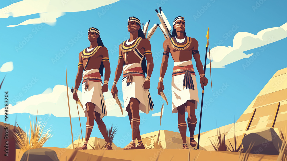Fototapeta premium Illustration Background of Egyptian native day. Suitable for use in Egyptian native day events in Egypt, high resolution with very clear details