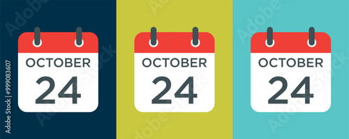 calendar - October 24 icon illustration isolated vector sign symbol