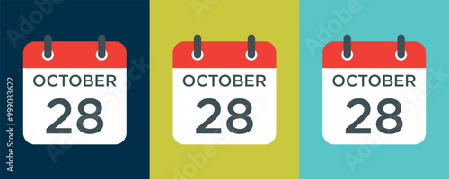 calendar - October 28 icon illustration isolated vector sign symbol