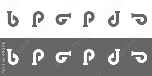 pipe vector logo design, pipe vector forming editable letters, pipe icon, letter icon, symbol, illustration