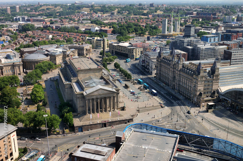 View From The St Johns Beacon Tower To The St George's Hall Liverpool England Great Britain On A Beautiful Summer Day With A Clear Blue Sky