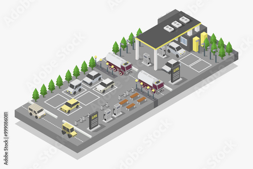 Gas station isometric