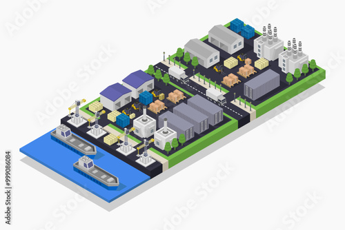 Industrial port isometric