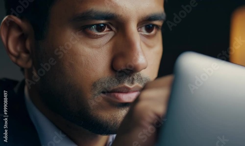 Iraqi Man Clicking on Email Link at Desk