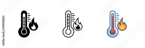 Thermometer line icon. Heat, warm, fire, degree, room temperature. Celsius, cold, heat, body temperature, room temperature. Health care concept.