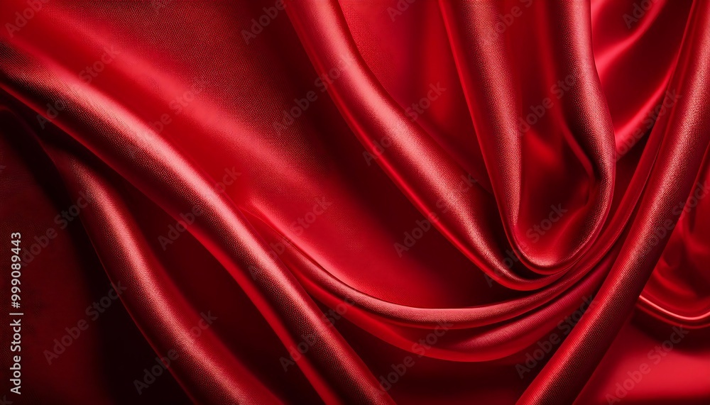 Abstract Red Silk Background with Soft Folds, Creating a Rich and Luxurious Texture, Ideal as a Backdrop with Ample Copy Space for Text or Visual Content Abstract Red Silk Background with Soft Folds, Creating a Rich and Luxurious Texture, Ideal as a Backdrop with Ample Copy Space for Text or Visual Content