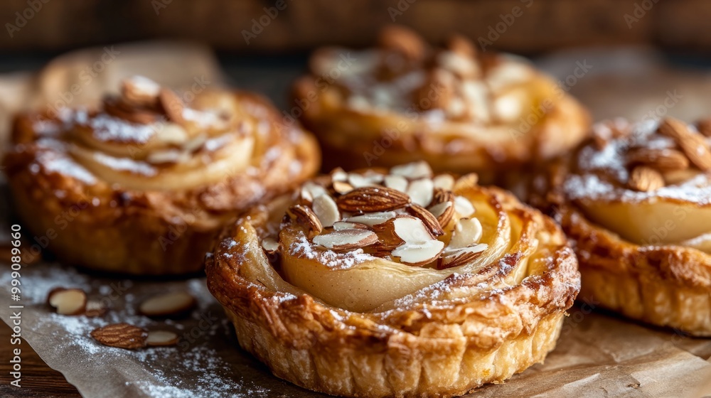 Delicious and beautiful apple almond pastries generative ai Delicious and beautiful apple almond pastries generative ai