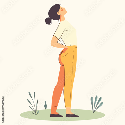 Yoga woman flat Illustration