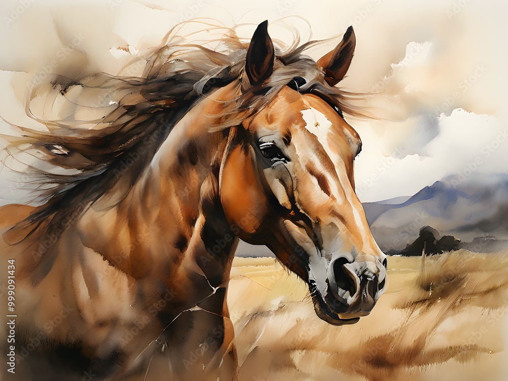 Fototapeta premium Close up image of beautiful horse