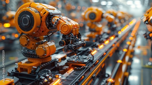 Automated Assembly Line of Robotic Arms