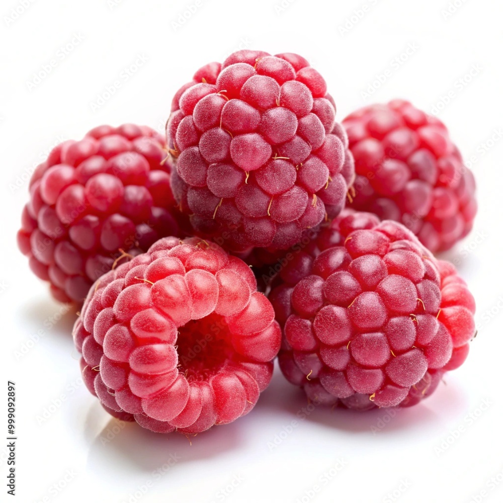 raspberries on white background raspberries on white background
