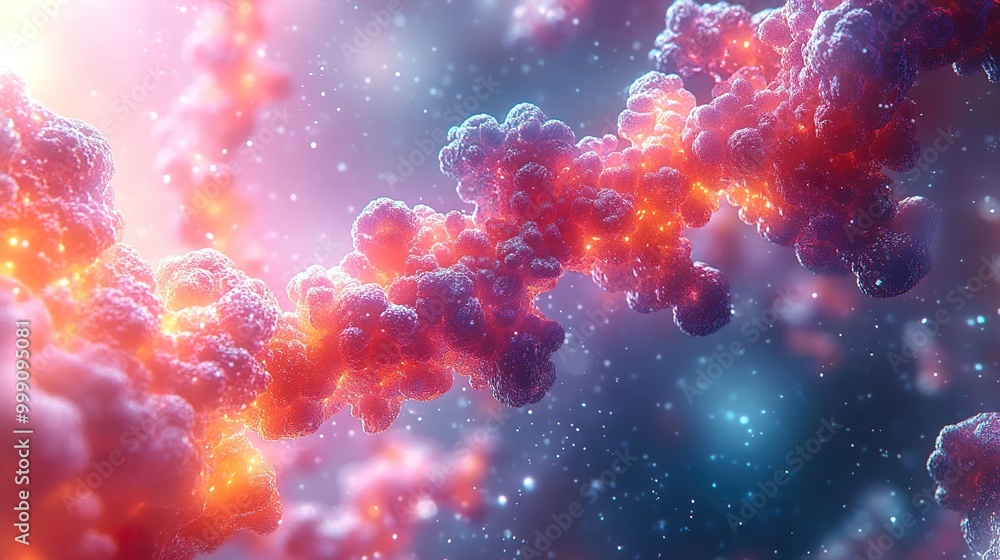 DNA Helix: A Glowing Microscopic View of Life's Code DNA Helix: A Glowing Microscopic View of Life's Code