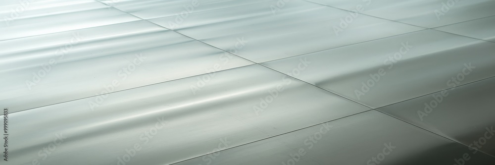 Close-up shot of a highly polished metal or ceramic tile floor with soft reflections. Close-up shot of a highly polished metal or ceramic tile floor with soft reflections.