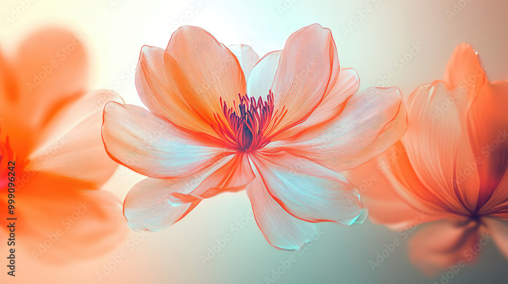 the vector graphic of flowers on the blue color background the vector graphic of flowers on the blue color background