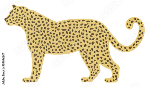 PNG Embossed Glitter of leopard cheetah animal mammal. photo