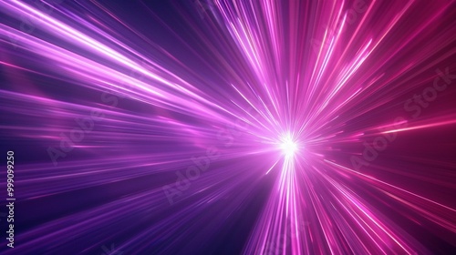 Abstract Purple and Pink Light Streaks Converging on a Bright Center