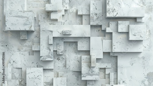 Fototapeta Naklejka Na Ścianę i Meble -  Abstract White Concrete Block Wall Texture