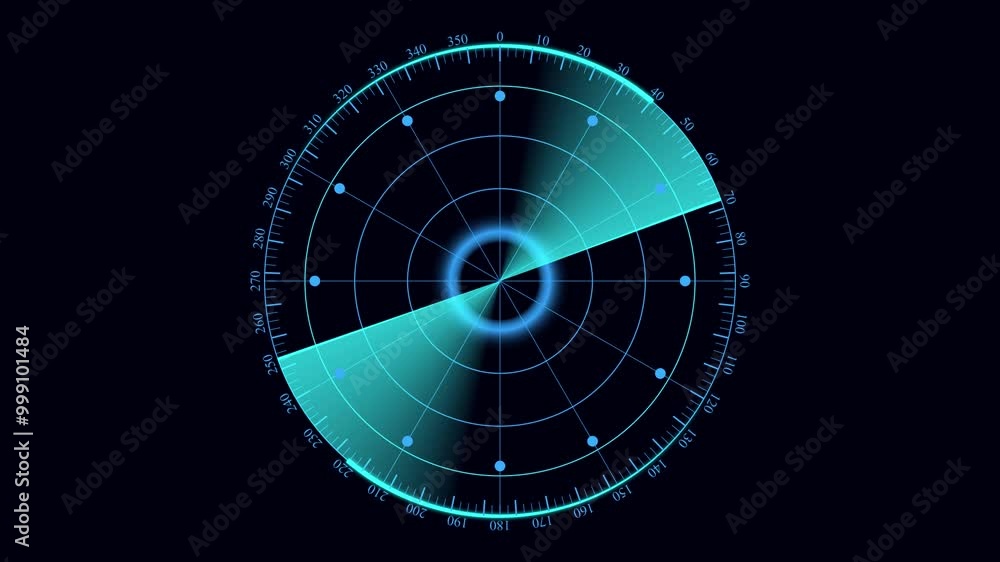 Radar screen animated, technology radar HUD animation. Radar screen animated, technology radar HUD animation.
