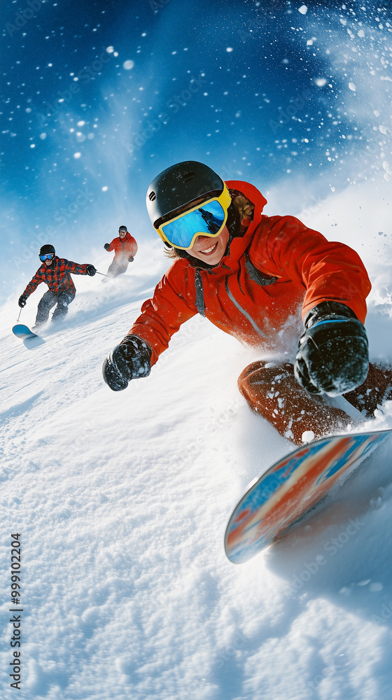 boy snowboarding and engaging in outdoor activities during winter