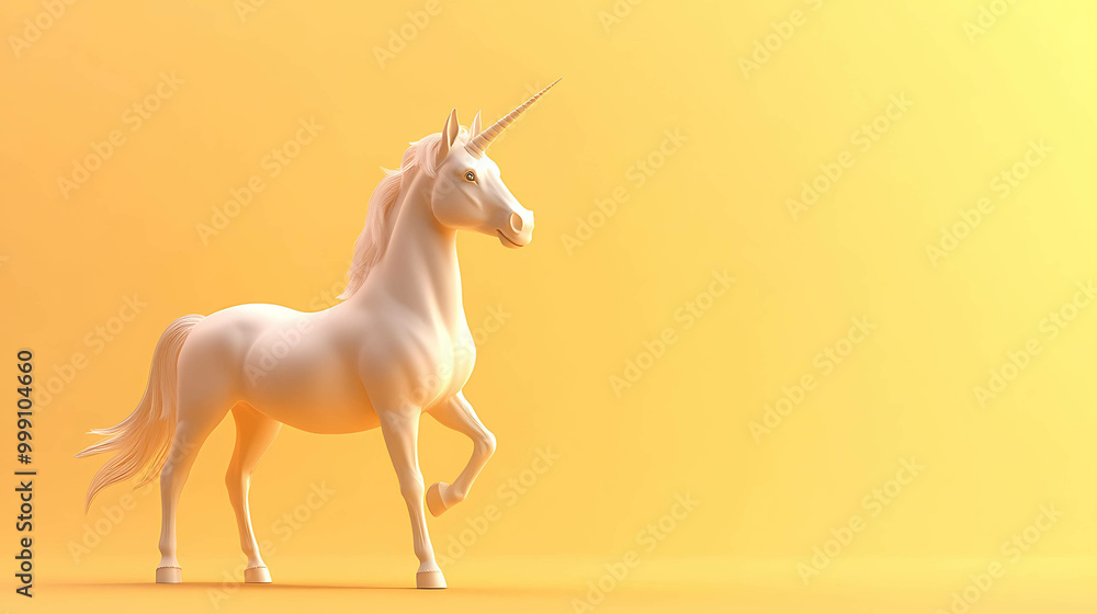 Obraz premium vector illustration of a horse with a yellow background