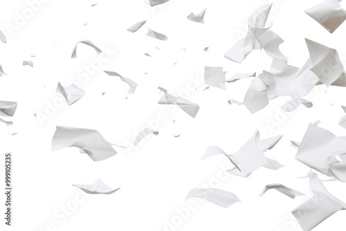 PNG Pieces of papers backgrounds flying white. photo