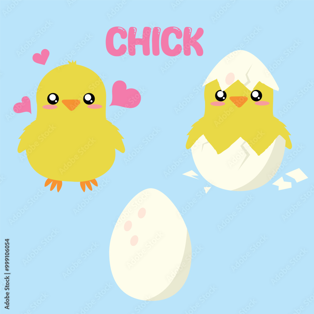 ilustracion de pollito amarillo tierno de granja con un huevo y saliendo del cascaron ilustracion de pollito amarillo tierno de granja con un huevo y saliendo del cascaron