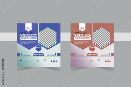 Modern Business banner for social media posts. Vector design Editable minimal square banner template.