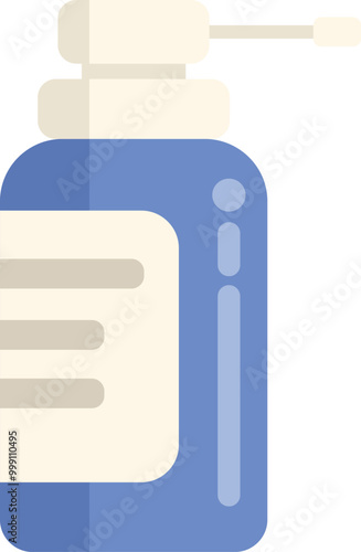 Nasal spray bottle is shown, suggesting its use for relieving nasal congestion