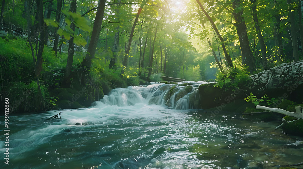 Crystal Clear Stream Flowing Through Lush Forest Greens
Crystal Clear Stream Flowing Through Lush Forest Greens