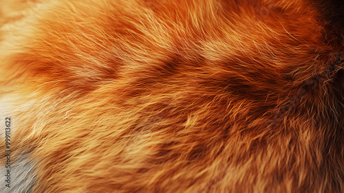 Vivid Red Fox Fur Macro Shot with Fiery Hues