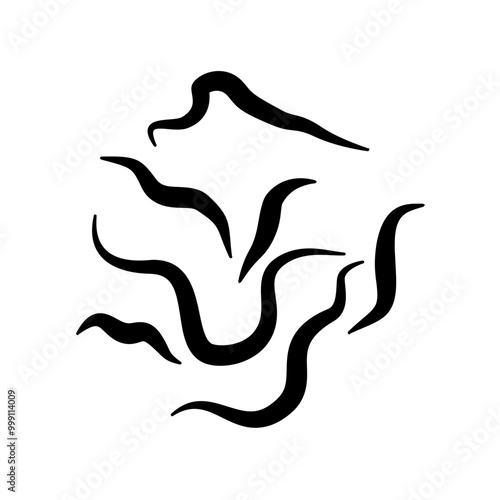 Some Black Treponema Pallidum Bacteria. Treponema pallidum vector simple illustration