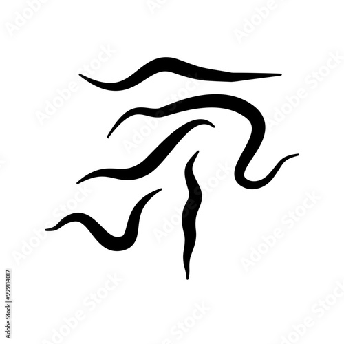 Some Black Treponema Pallidum Bacteria. Treponema pallidum vector simple illustration