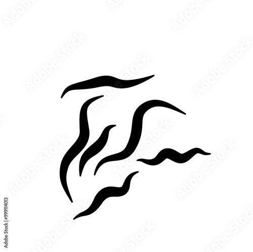 Some Black Treponema Pallidum Bacteria. Treponema pallidum vector simple illustration