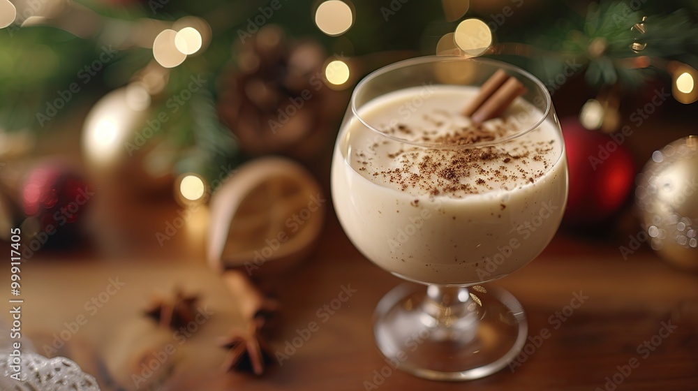 Eggnog with Christmas Decorations Eggnog with Christmas Decorations