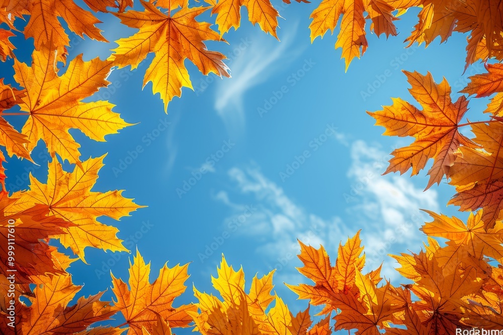 Vibrant autumn maple leaves against the sky a stunning display of fall colors and nature s beauty Vibrant autumn maple leaves against the sky a stunning display of fall colors and nature s beauty