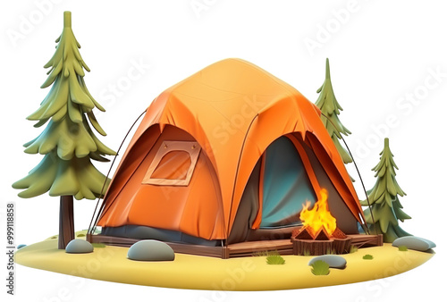 PNG Tent outdoors camping cartoon. photo