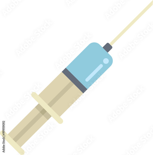 Simple icon of a syringe for injecting vaccines and medication
