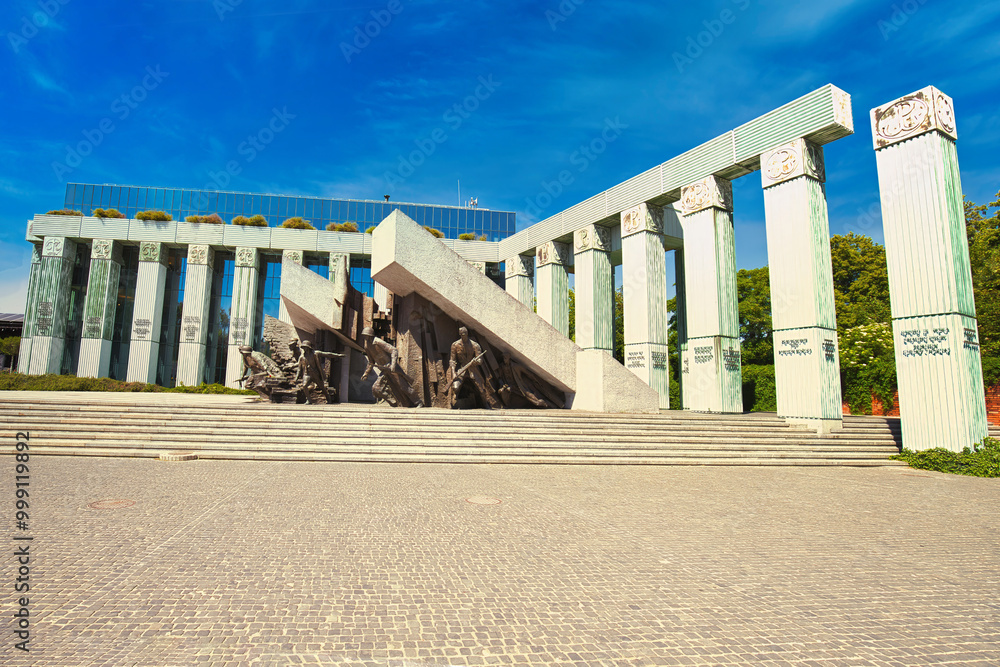 Fototapeta premium Warsaw Uprising Monument with Grand Architectural Columns in Poland