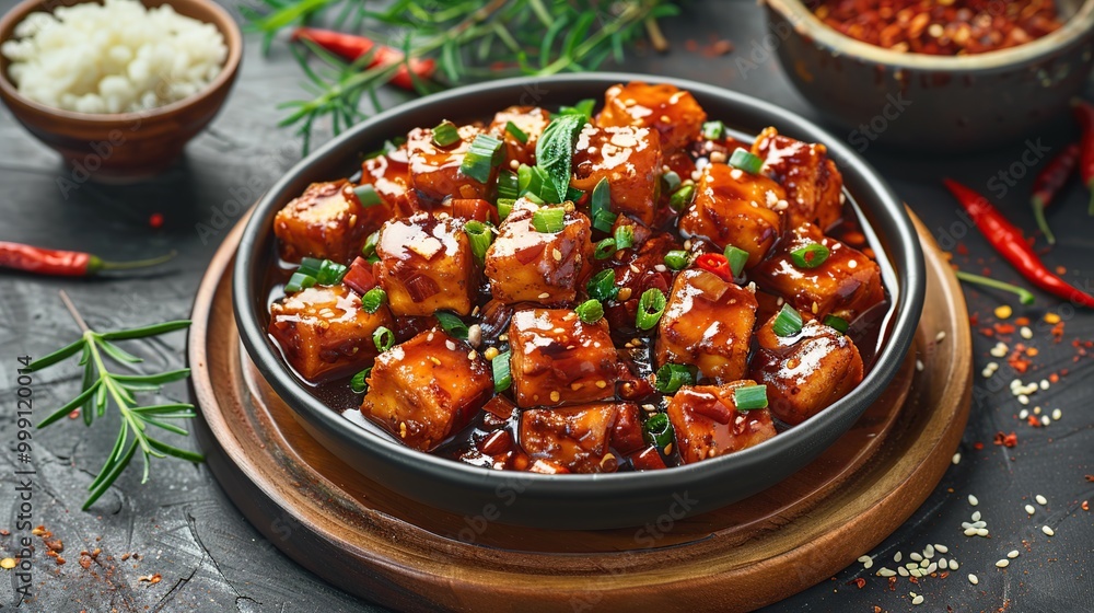 Spicy Tofu in Sweet and Sour Sauce Spicy Tofu in Sweet and Sour Sauce