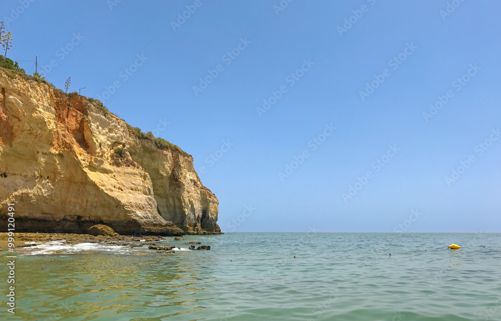 beautiful views of the coast and beach in portugal carvoeiro for background beautiful views of the coast and beach in portugal carvoeiro for background