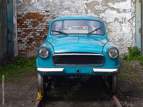 A car on a rail