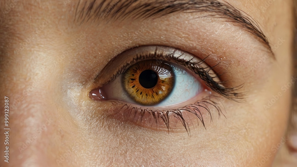 Beauty human eye with shine natural iris. Generate Ai