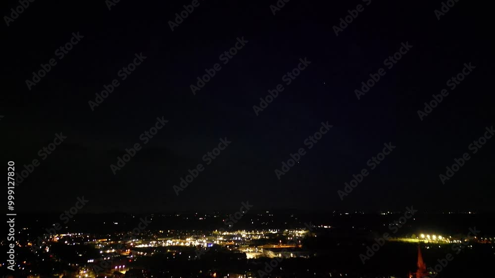 Illuminated Leighton Buzzard Town of England Great Britain During Dark Night of March 29th, 2024 Illuminated Leighton Buzzard Town of England Great Britain During Dark Night of March 29th, 2024