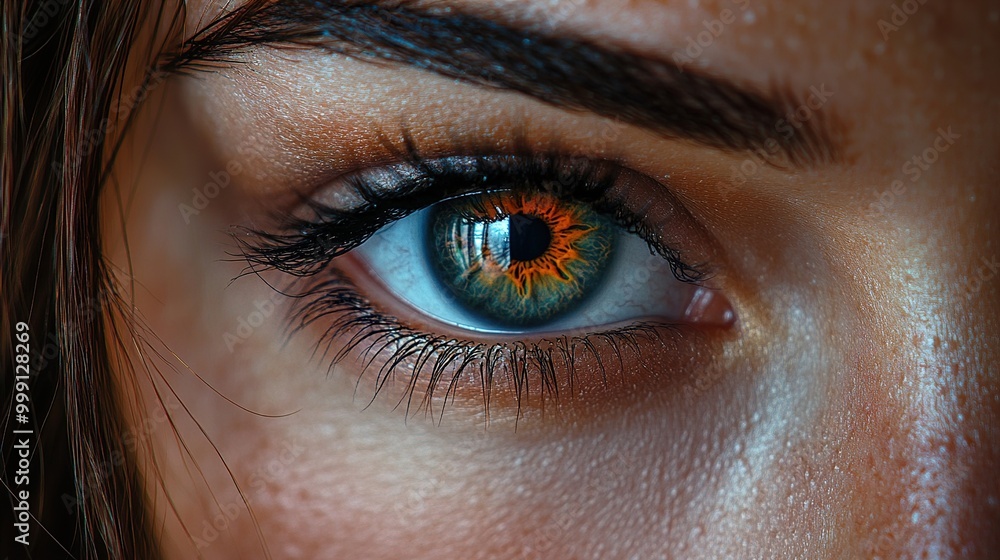 Close Up of a Blue Eye with Orange Iris Close Up of a Blue Eye with Orange Iris