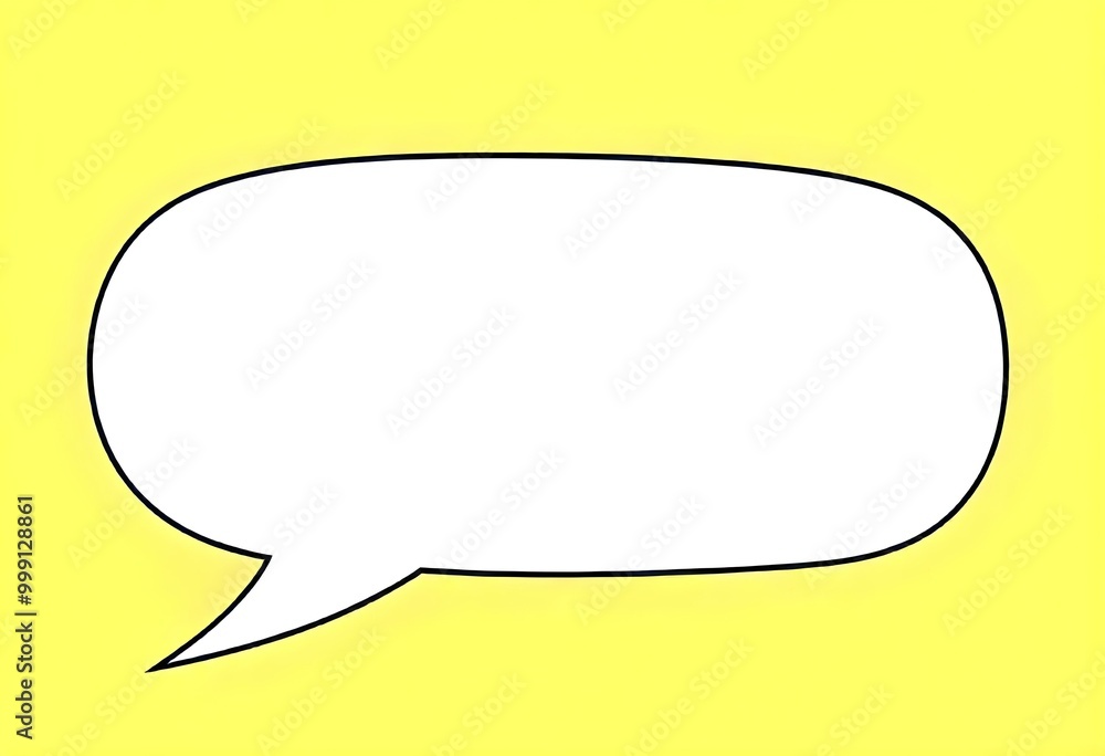 a vibrant empty message bubble on a yellow background with a playful cartoon style create with ai a vibrant empty message bubble on a yellow background with a playful cartoon style create with ai