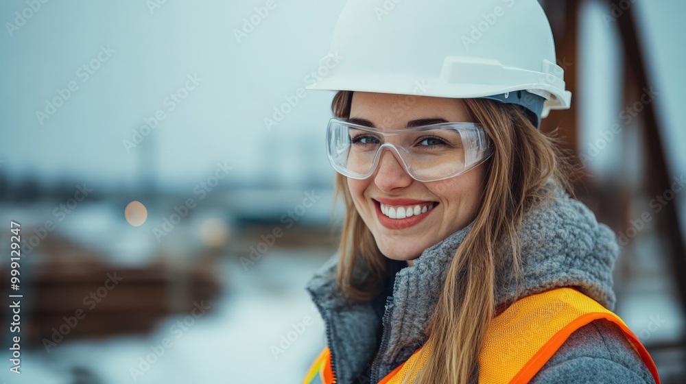 Female Construction Professional with a Bright Smile Female Construction Professional with a Bright Smile