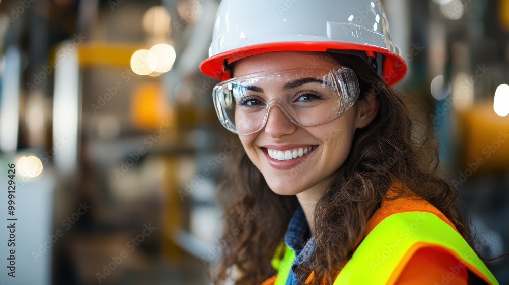 Portrait of Happy Female Construction Worker Portrait of Happy Female Construction Worker