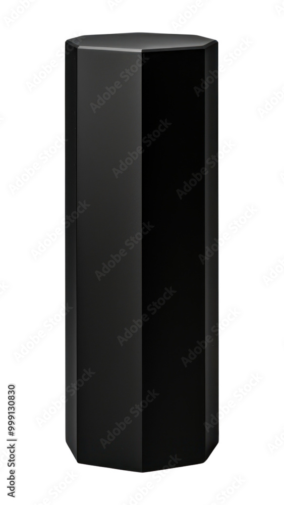 PNG Hexagonal pillar cylinder black white background.